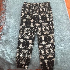 Stylish Black and White Patterned Women's Pants